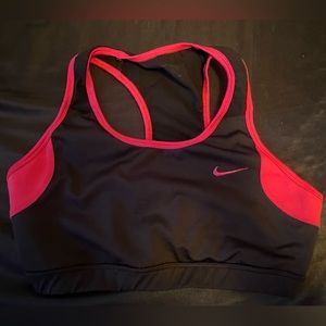Nike pink and black sports bra